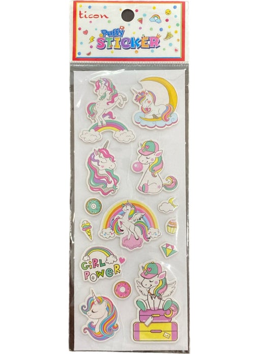 Puffy Sticker Unicorn 20 Pack