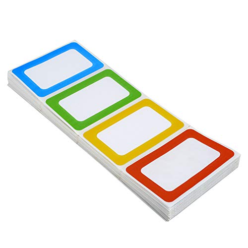Solar-Power Plain Name Tag Stickers Colorful Border Name Tag Labels - 200 Stickers (3.5 x 2.25 inch) - Image 1