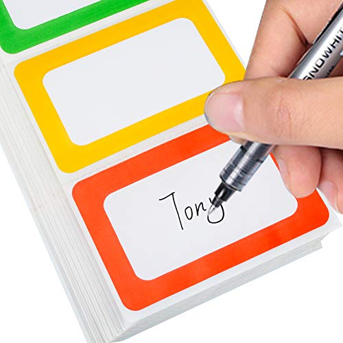 Solar-Power Plain Name Tag Stickers Colorful Border Name Tag Labels - 200 Stickers (3.5 x 2.25 inch) - Image 3