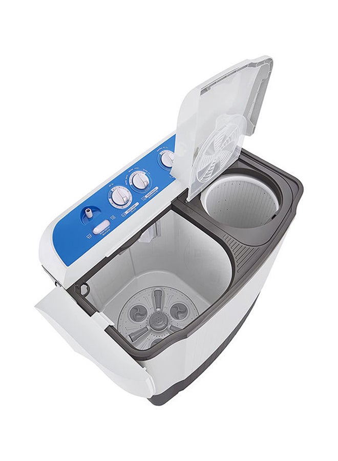 LG 8 Kg Twin Tub Semi Automatic ‎Top Load Washing Machine, Roller Jet & Punch 3 Pulsator, Reduces Clothes Tangling, Wind Jet Spray, Pre Soak, 3 Washing Programs, Power Filter, Wind Dry, Lint Filter P961RON5L White/Black/Blue - Image 2
