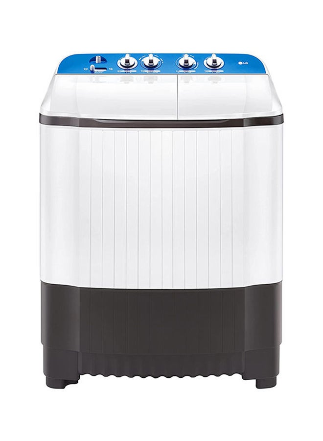 LG 8 Kg Twin Tub Semi Automatic ‎Top Load Washing Machine, Roller Jet & Punch 3 Pulsator, Reduces Clothes Tangling, Wind Jet Spray, Pre Soak, 3 Washing Programs, Power Filter, Wind Dry, Lint Filter P961RON5L White/Black/Blue - Image 1