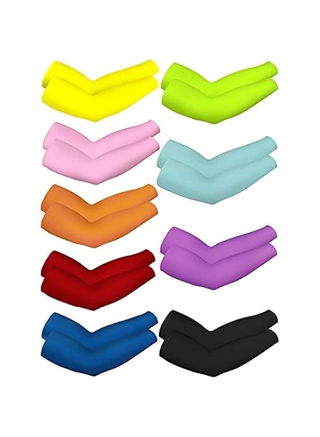 9 Pairs UV Protection Sleeves Cooling Sleeves Long Arm Covers Arm Sleeves for Men and Women - Image 1
