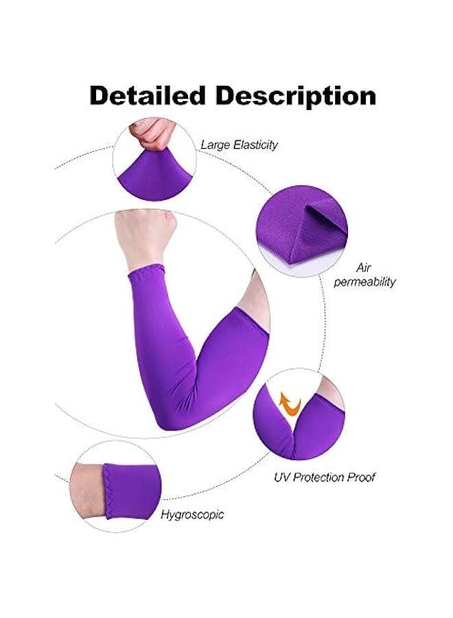 9 Pairs UV Protection Sleeves Cooling Sleeves Long Arm Covers Arm Sleeves for Men and Women - Image 5