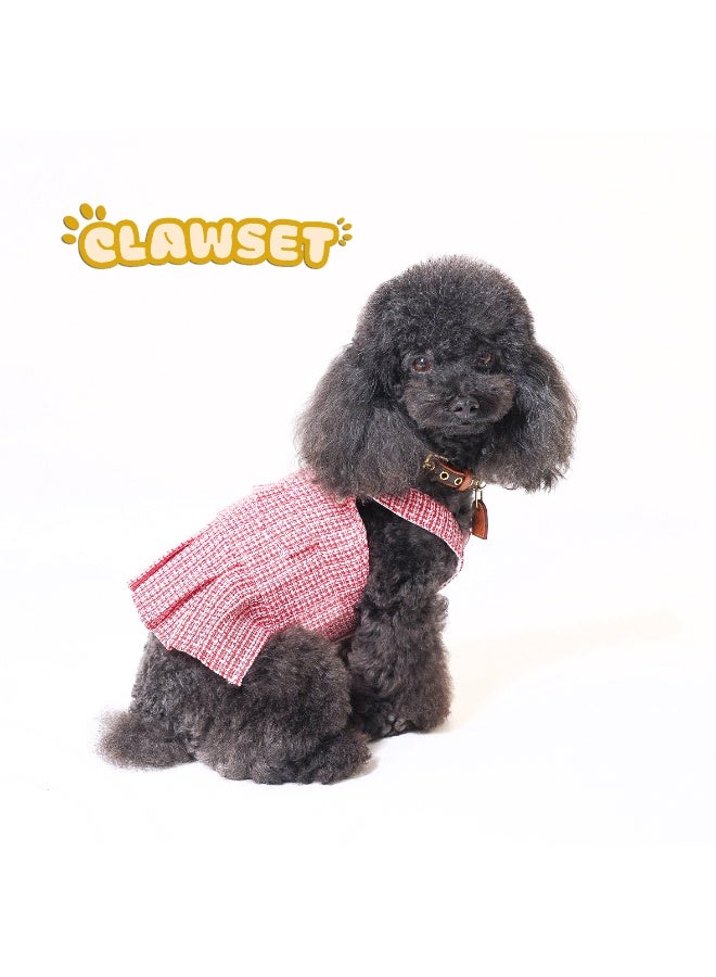 CLAWSET Red Kaithy Dress Pet Cat Dog Dress for Girl Doggy Cats Fancy Adorable Red Dress Princess Doggie Dresses for Small Dogs Skirt Pet - Image 1