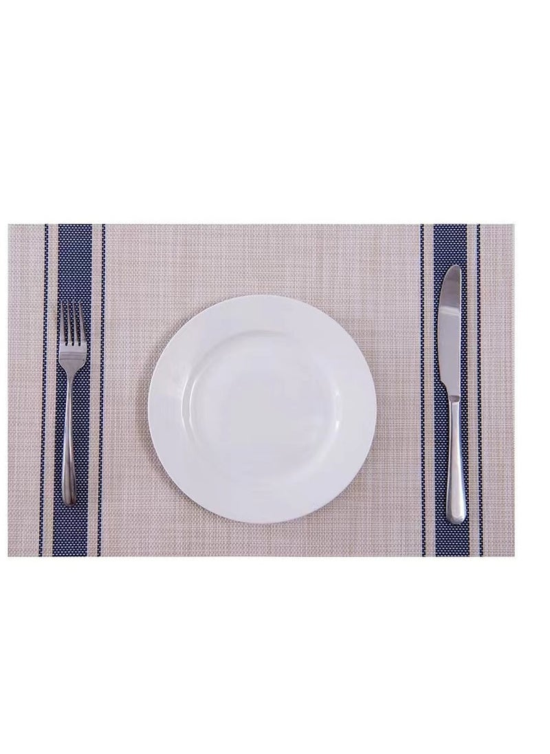 Laseta - Set of 6 Coffee Service Mat,  Placemats Heat Resistant Dining Table Place Mats 30x45CM Linen Placemats Kitchen Table Mats Indoor Outdoor Placemat, Grey - Image 1