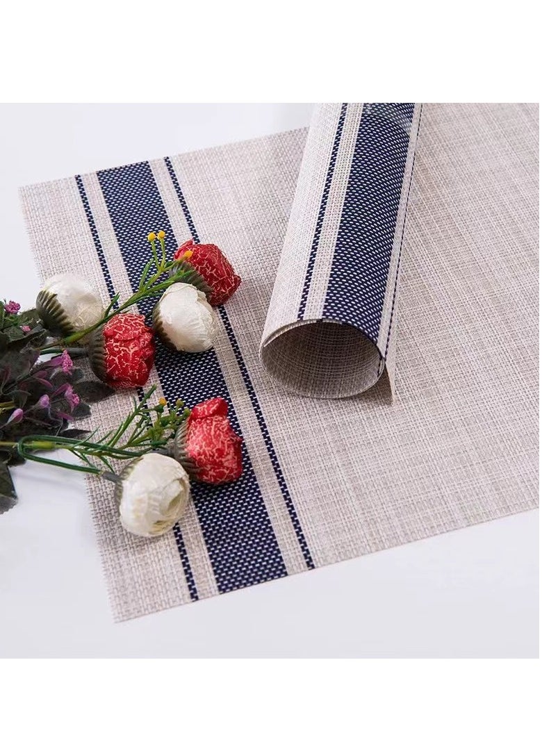 Laseta - Set of 6 Coffee Service Mat,  Placemats Heat Resistant Dining Table Place Mats 30x45CM Linen Placemats Kitchen Table Mats Indoor Outdoor Placemat, Grey - Image 1