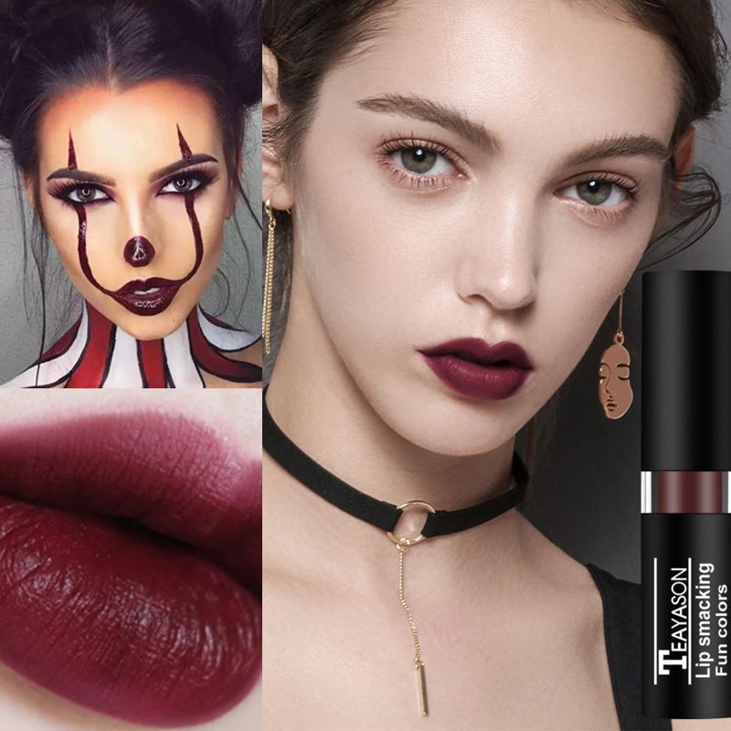 TEAYASON Green Matte Lipstick Long Lasting Lip Gloss, Makeup Camo Face Paint Goth Lipstick Cream-blendable Stick, Body Paint Professional Foundation Makeup, Cosmetics Gift for Halloween Party Cosplay - Image 5