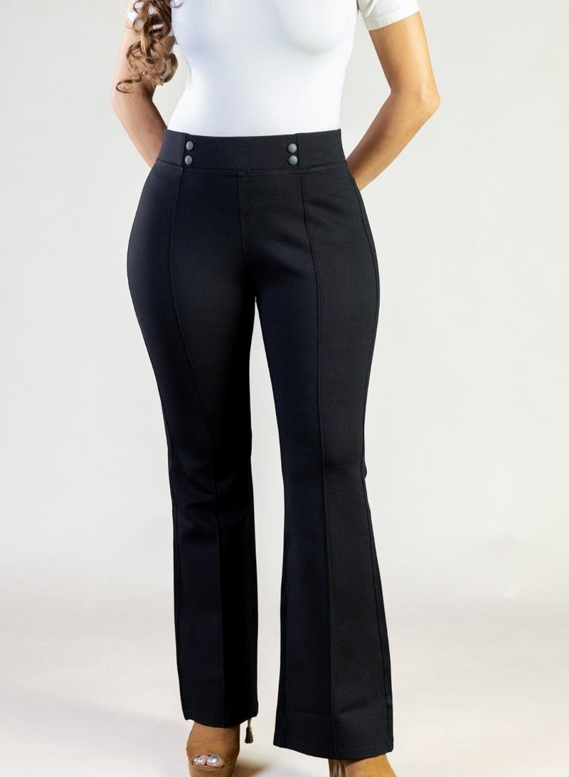Wide-leg women’s leggings made from soft cotton lycra fabric. High-waisted, comfortable and stretchy, perfect for all-day wear. Available in sizes XXS to 9XL. - Image 3