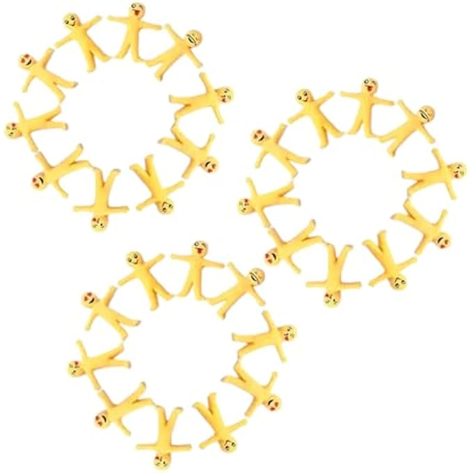 Cldaisy 33 Pieces Yellow Stretchy Man Stress Relief and Anti-Anxiety Squeeze Sensory Squeeze for Sensory Motor Aid Games - Image 1
