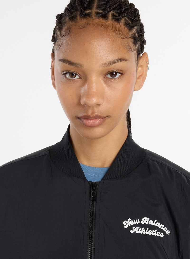 New Balance Linear Heritage Woven Bomber Jacket - Image 3
