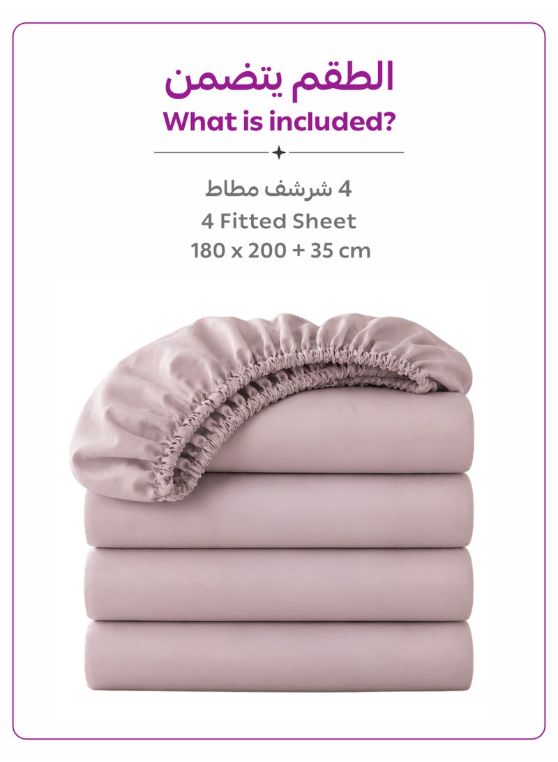 Donetella King Fitted Sheets 180x200 cm – Pack of 4 | OEKO-TEX Certified Brushed Microfiber | Deep Pocket with 360° All-Round Elastic | Ultra Soft, Wrinkle Resistant, Easy Care | Safe for Sensitive Skin - Image 5