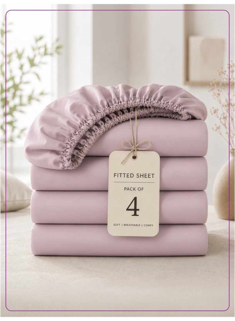 Donetella King Fitted Sheets 180x200 cm – Pack of 4 | OEKO-TEX Certified Brushed Microfiber | Deep Pocket with 360° All-Round Elastic | Ultra Soft, Wrinkle Resistant, Easy Care | Safe for Sensitive Skin - Image 1