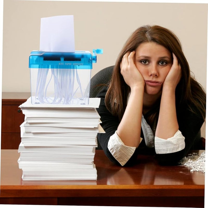 Mini Paper Shredder Manual Office Home Use Small Light Portable for School Family - Image 3