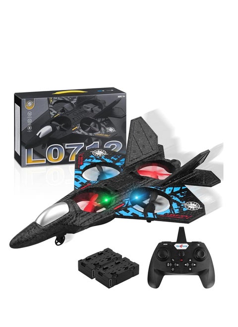 Vertical takeoff drone - L0712 remote control military drone with LED lights and extra batteries, suitable for children and adults