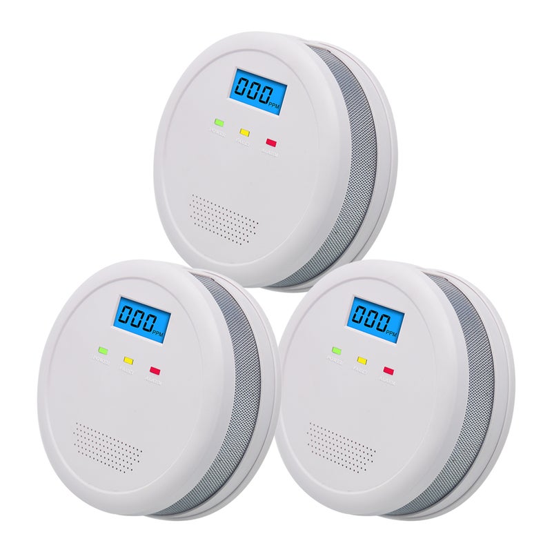 Carbon Monoxide Detector LCD Display Screen Battery Powered Carbon Monoxide Alarm Detector Monitor Low Power Consumption Sound Light Alarm Sensor LED Indicator Light for Home Kitchen Restaurant Hotel - Image 1