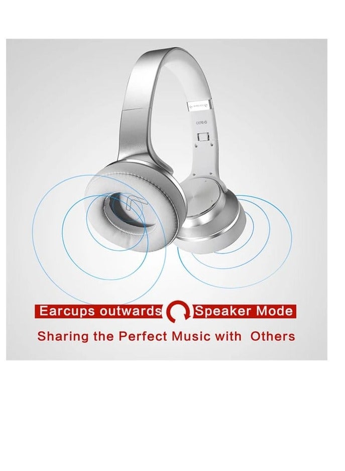 سودو سماعات رأس بلوتوث فوق الأذن مزودة بميكروفون فضي/أبيض - Image 3