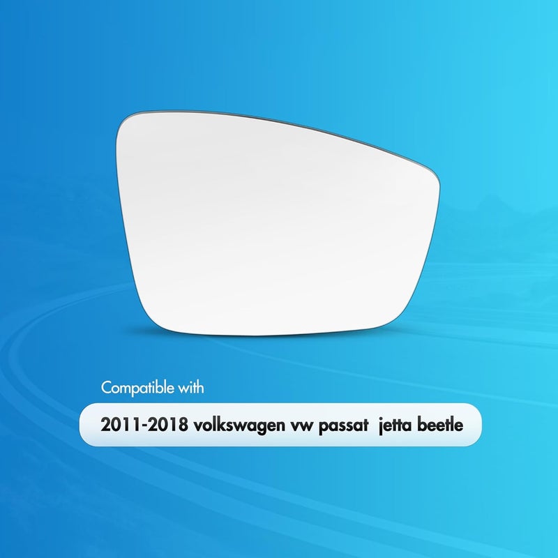 SNEMEEY مرآة جانبية بديلة للركاب من SNEMEEY لسيارات فولكس فاجن VW باسات جيتا بيتل (2011-2018) - مزودة بتدفئة كهربائية مع لوحة دعم - Image 2