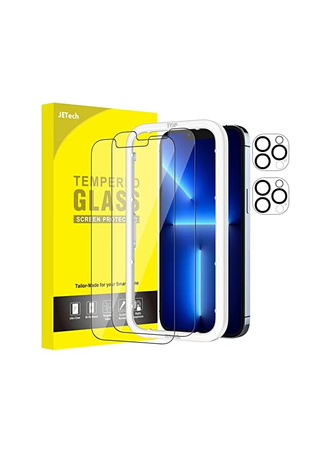 Jetech Screen Protector For Iphone 13 Pro 6.1-Inch With Camera Lens Protector (Not For Iphone 13), Easy-Installation Tool, Tempered Glass Film, 2-Pack Each - Image 2