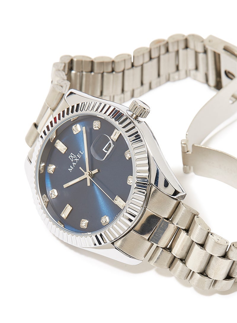 Maxel Men's Oyster Perpetual Analog Watch - 42 mm - Silver - Image 2