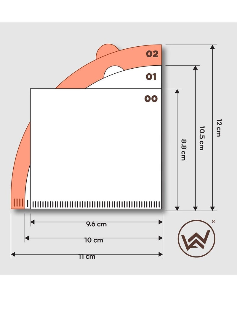 Anmi 200 Piece Coffee Paper Filter V60 Size 02 White - Image 2