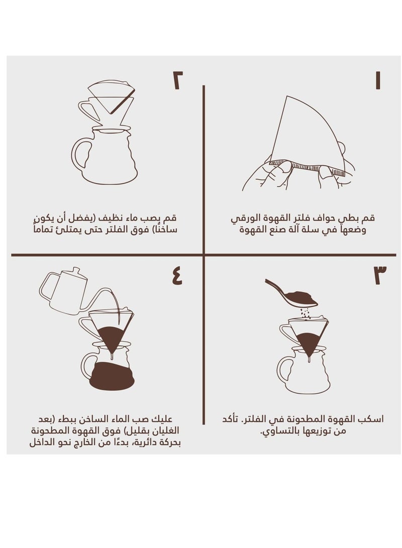 Anmi 200 Piece Coffee Paper Filter V60 Size 02 White - Image 3