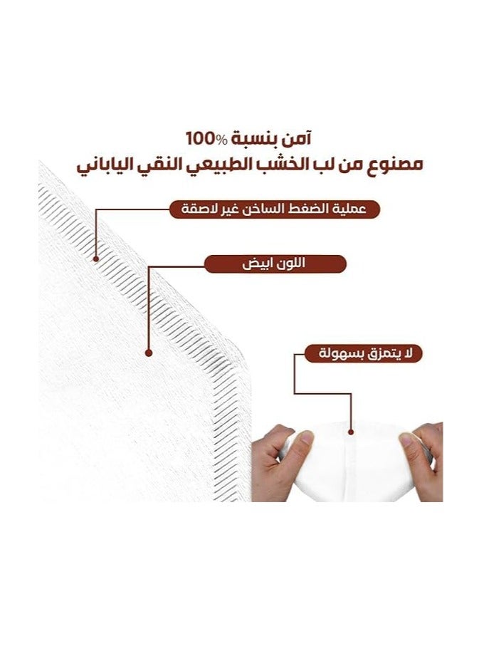 Anmi 200 Piece Coffee Paper Filter V60 Size 02 White - Image 4