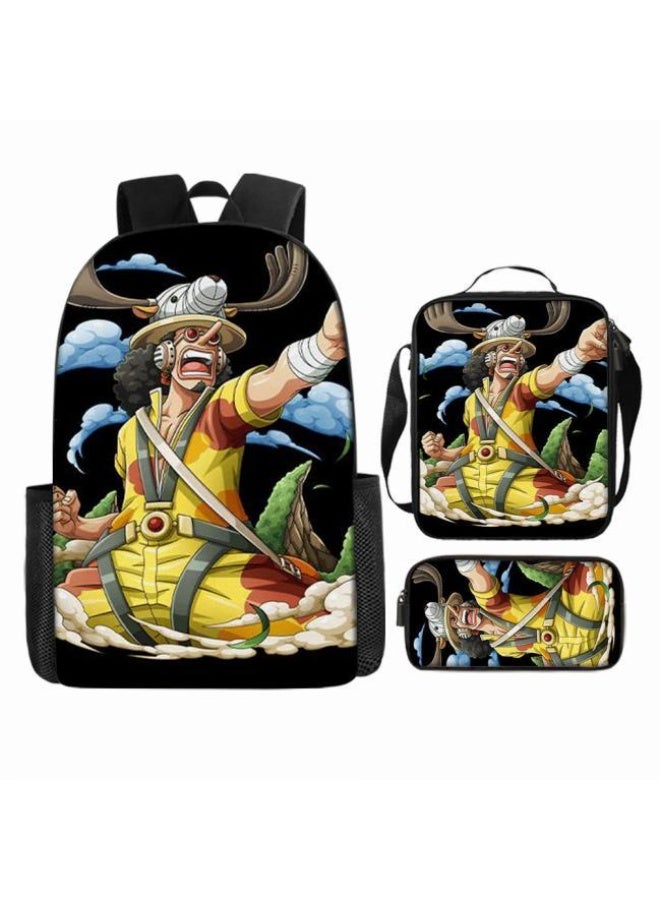 general The latest universal cartoon printed three piece practical bag combination (suitable for students, children, friends, outings, mountain climbing, etc.) - Image 3