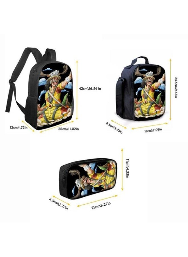 general The latest universal cartoon printed three piece practical bag combination (suitable for students, children, friends, outings, mountain climbing, etc.) - Image 4