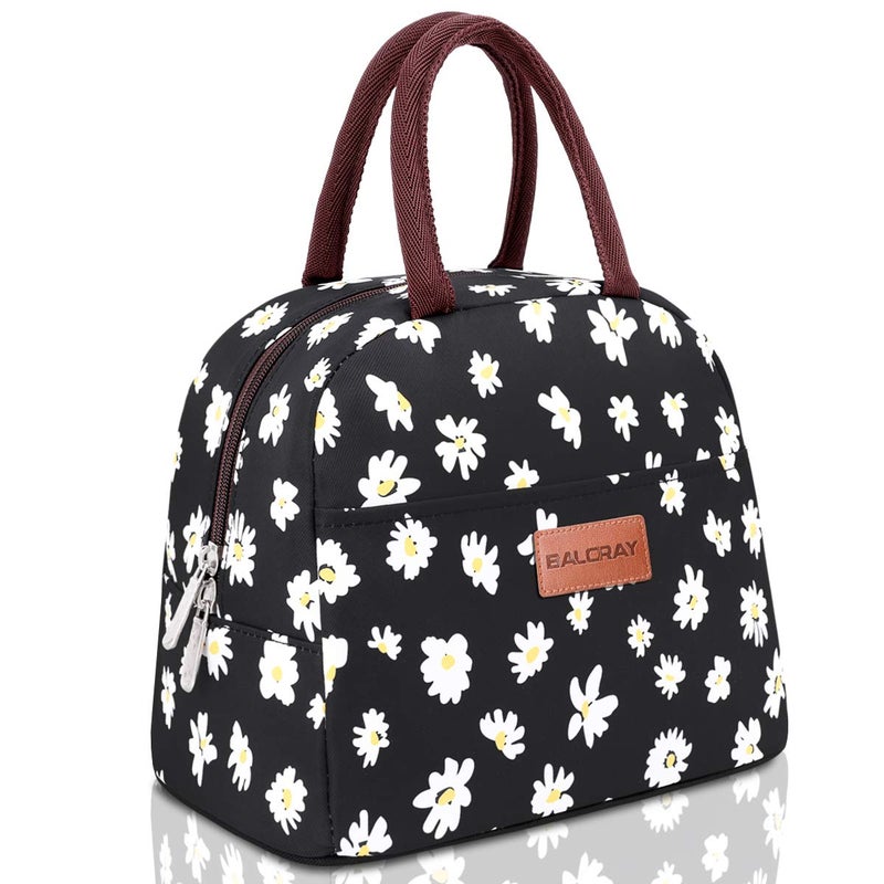 BALORAY Lunch Bag for Women Men Insulated Lunch Box for Adult Reusable Lunch Tote Bag for Work Picnic or Travel Daisy