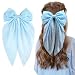 JOYOYO Blue Hair Bows 1Pcs Silky Satin Large Hair Bow Ribbon Hair Clips for Women and Girls Giant Elsa Long Bow Hair Accessories - Image 2
