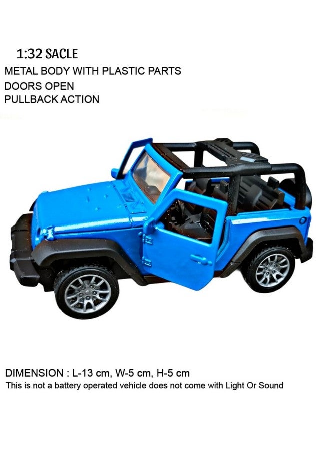 RUHANI Model Metal Thar Car with Open The 2 Door Car Toy for Kids Boys and Girls (Blue)