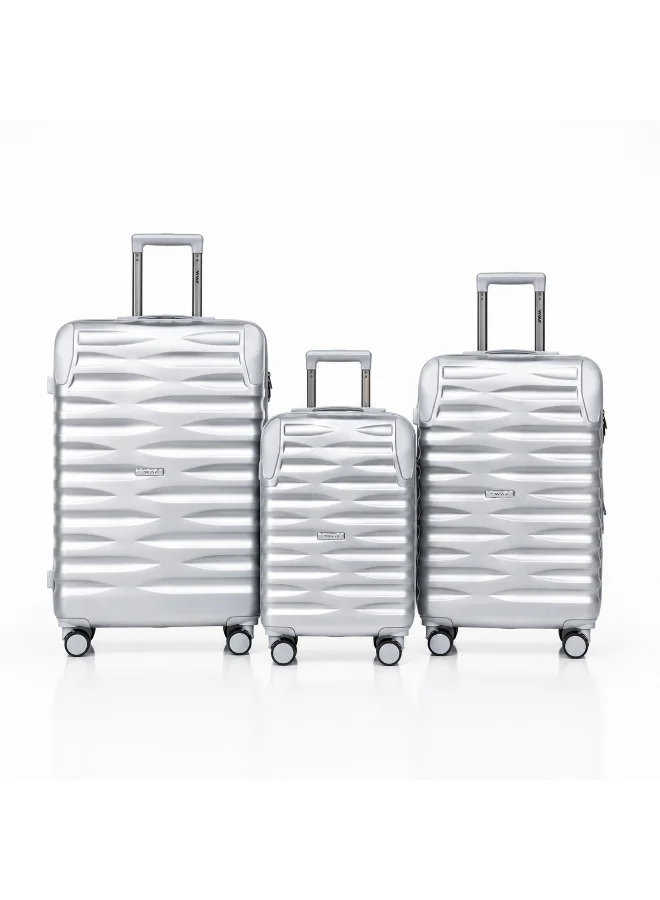 WAF WAF Panda Premium 3-Piece Luggage Set 20/24/28 Inch Fiber+PC Hard Shell Suitcase with TSA Lock & 360° Spinner Wheels – Lightweight Luxury Travel Trolley Bags for Cabin & Check-In | Stylish Travel Luggage Set KSA