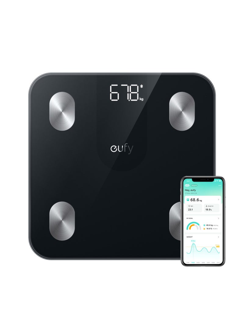 إيوفي ميزان ذكي A1 مع بلوتوث، 12 قياس، وزن/دهون الجسم/BMI - أسود T9120K11 - Image 1