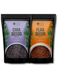 BLISS OF EARTH Chia Seeds and Flaxseed Combo for Weight Loss Raw Plant Based Seeds for Planting High Protein Superfood Flax Seeds and Chia Seed Fiber and Omega 3 Rich Seeds for Tea Smoothie and Baking 100gm Each  - Image 1