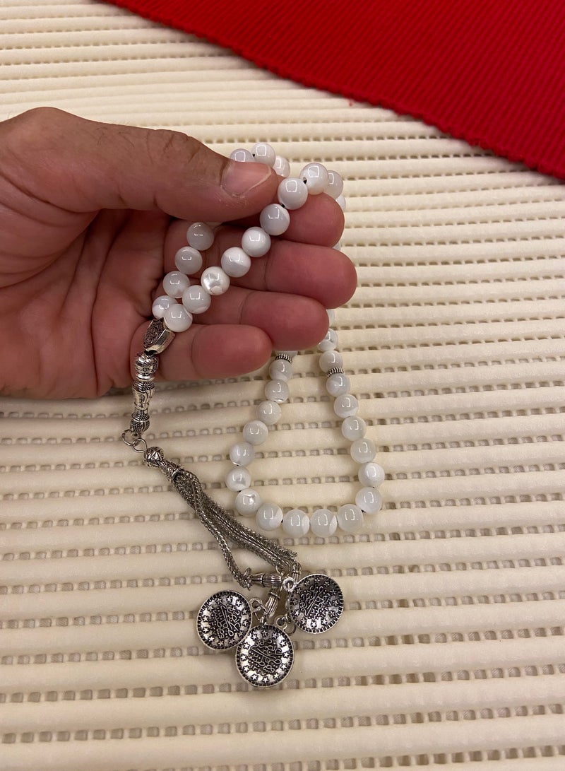 Natural Seashell Prayer Beads For Men 51 Beads Size 7.7mm