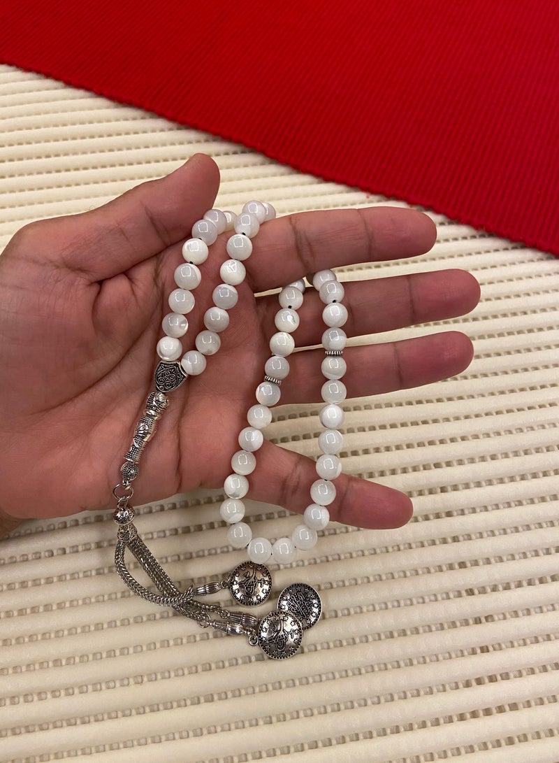 Natural Seashell Prayer Beads For Men 51 Beads Size 7.7mm