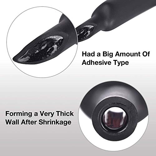XHF UL Listed 1/2 Inch 10Ft 3:1 Waterproof Heat Shrink Tubing Roll Marine Grade Adhesive Lined Heat Shrink Tube, Insulation Sealing Oil-Proof Wear-Resistant Black - Image 2