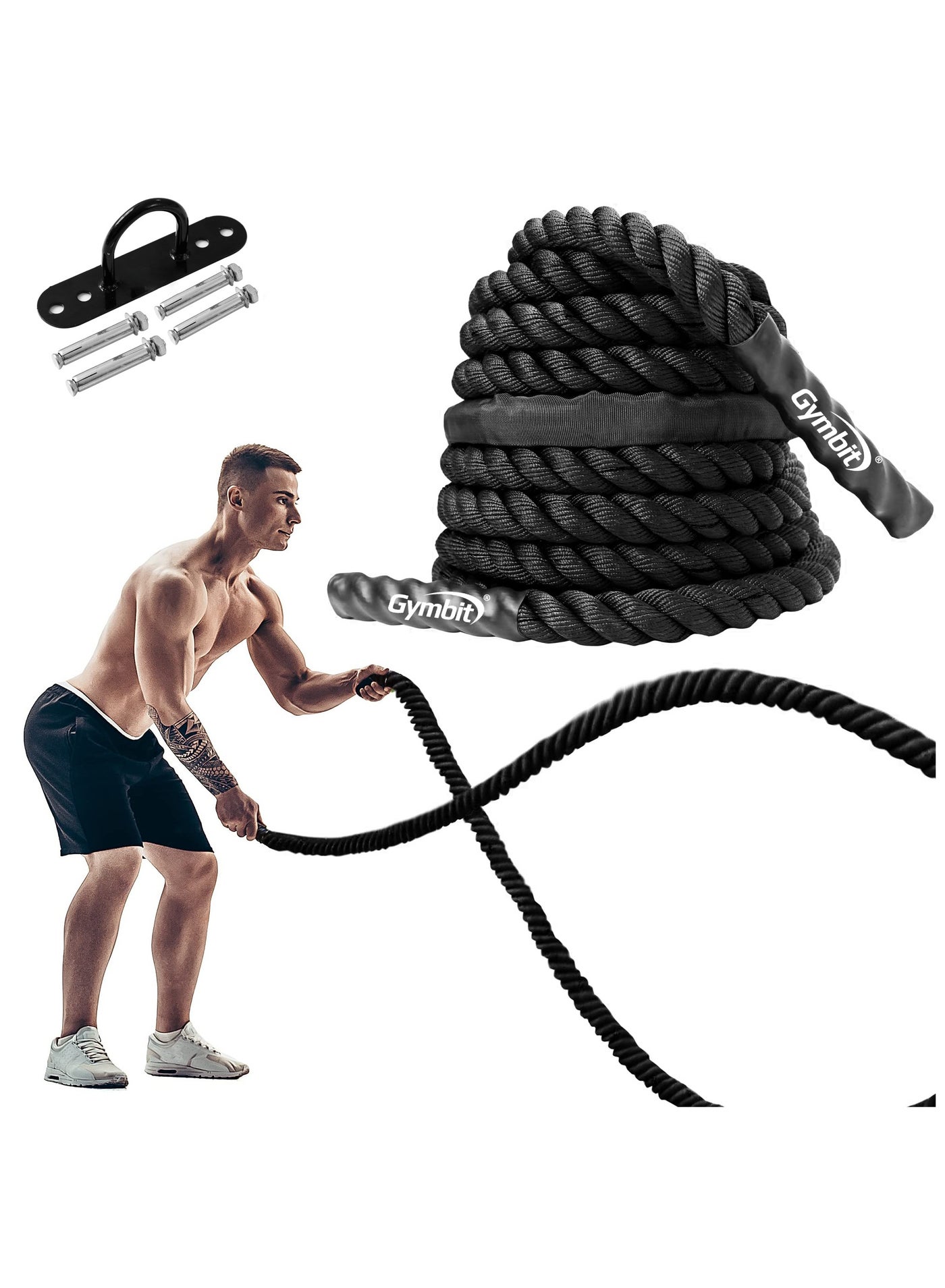 CrossFit Battle Rope With Anchor for Core Strength Training, 10M x Ø50MM