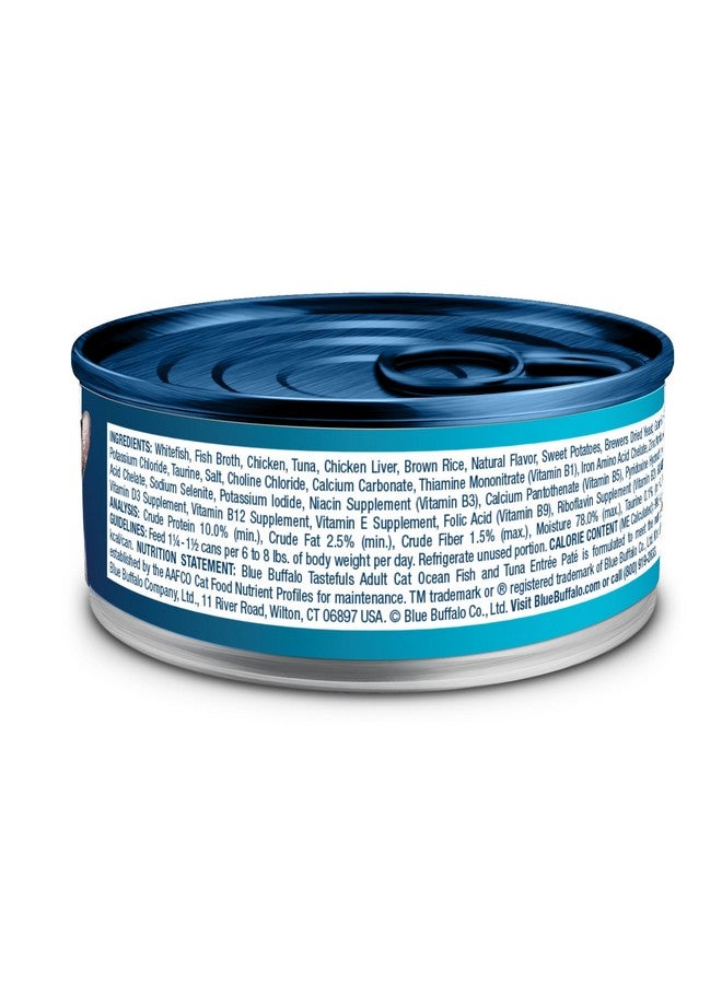 بلو بافلو طعام القطط الرطب من بلو بافالو تاستفولز، مصنوع من مكونات طبيعية، سمك المحيط وطبق التونة، علب 5.5 أونصة (24 علبة) - Image 2