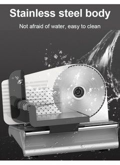 DSP electric food DSP slicer 200 watt adjustable cutting size equipped with stainless blades with a circle diameter of 199 millimeters for cutting bread cheese and meat  - Image 4