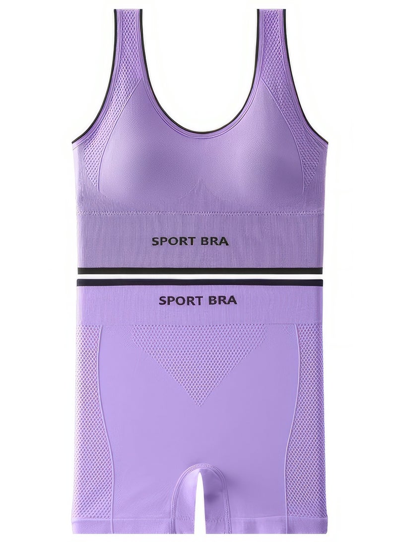 Purple Sportswear Set - Sports Bra & Leggings  - Image 4