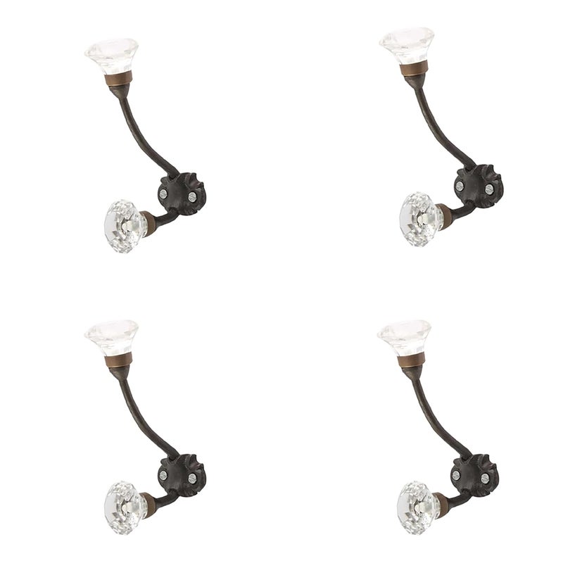 Indian-Shelf IndianShelf Handmade Diamond Cut Key Hooks Hangers Coat Holders Wall Hanging Mount Hat Mug Kitchen Utensils Bathroom Iron_Clear_525 Inches2 Piece  - Image 1