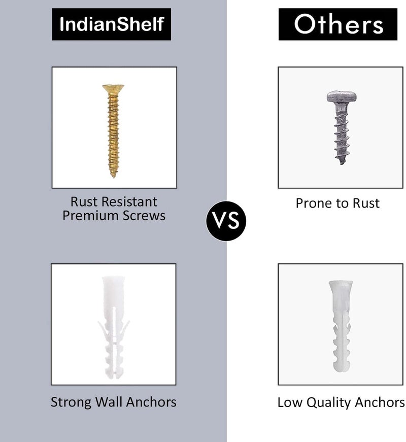 Indian-Shelf IndianShelf Handmade Diamond Cut Key Hooks Hangers Coat Holders Wall Hanging Mount Hat Mug Kitchen Utensils Bathroom Iron_Clear_525 Inches2 Piece  - Image 3