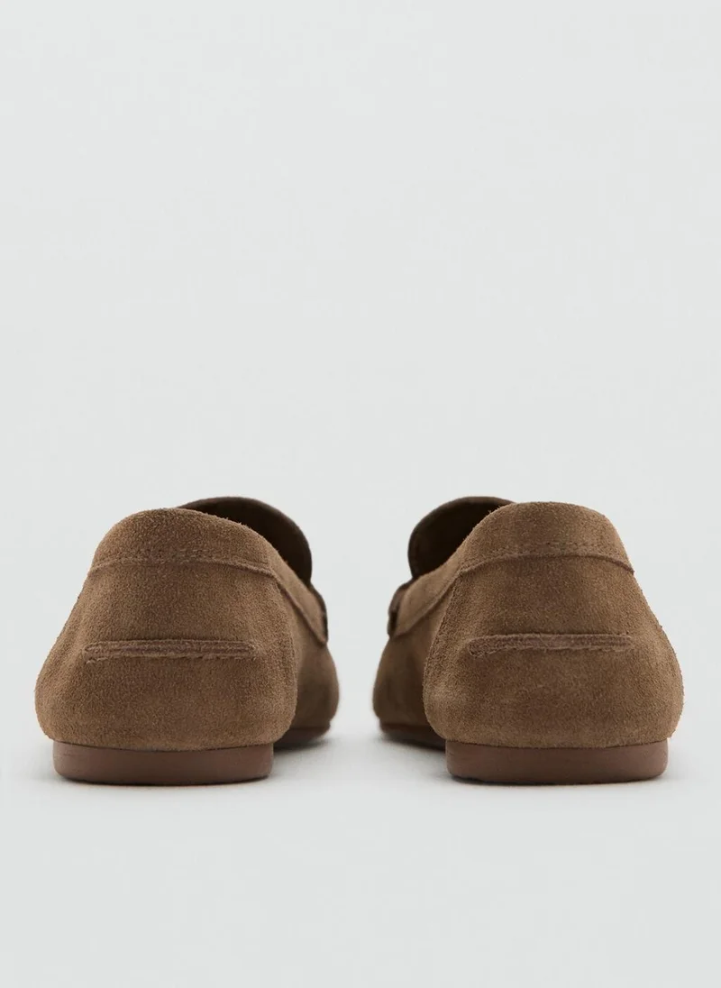 مانجو Suede penny loafers