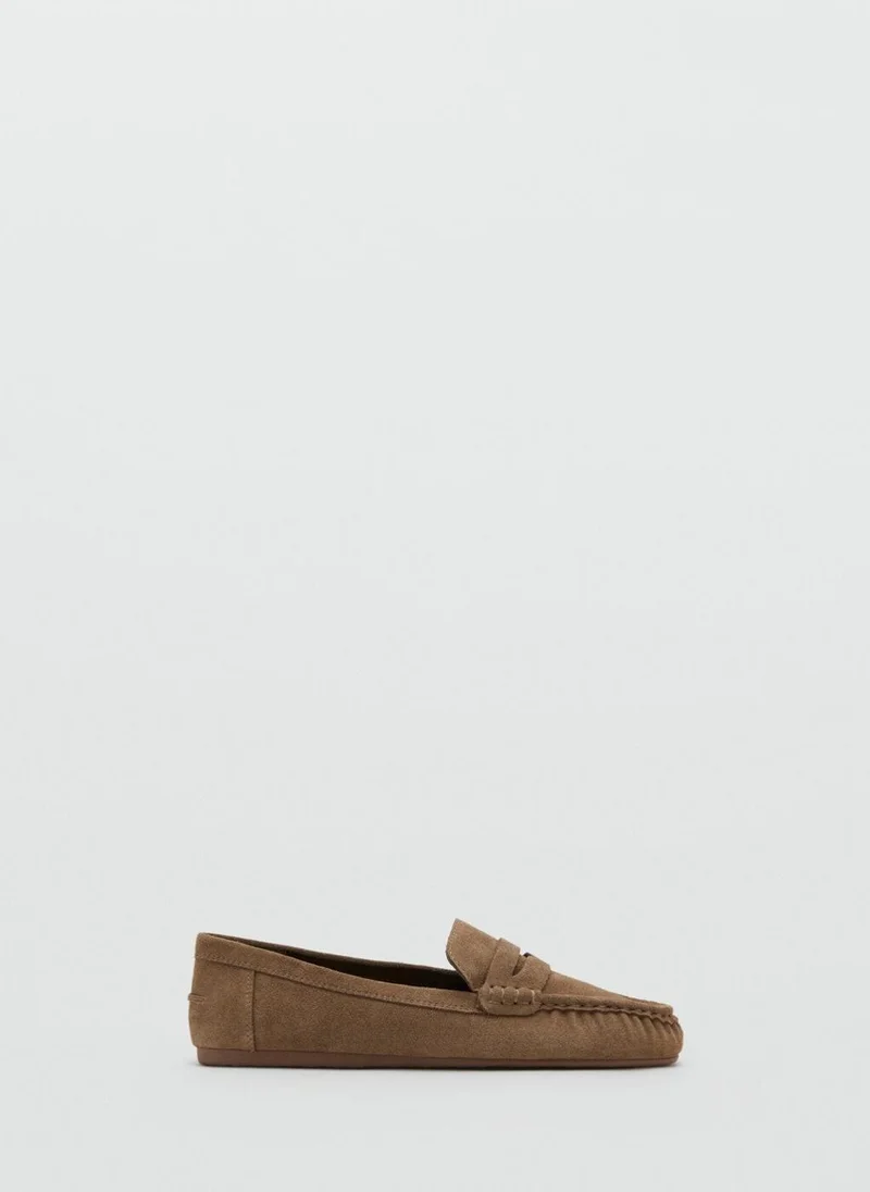 مانجو Suede penny loafers