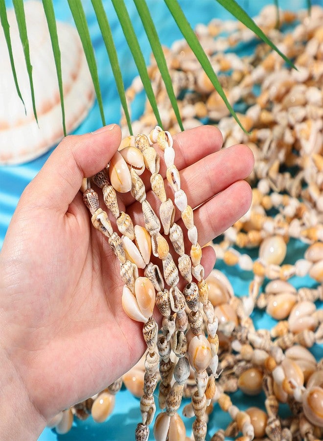 Ecation 60 Pieces Hawaii Shell Luau Leis Bulk Sea Shell Leis Natural Tahitian White Nassa Necklace Summer Beach Party Apparel Jewelry Accessories for Women Men Hawaiian - Image 3