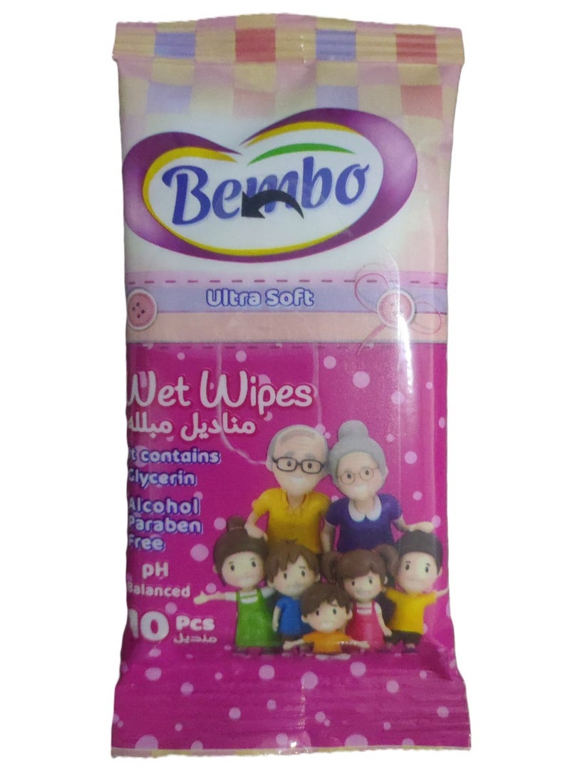 Bembo Wet Pocket Wipes 2*10 Pcs