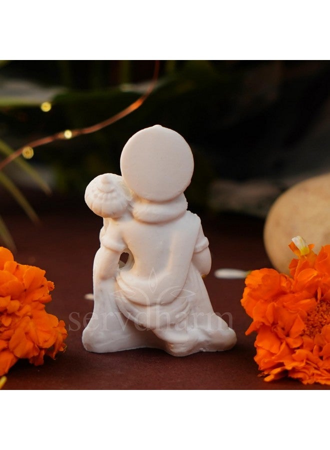 Servdharm Hanuman Ji Murti for Home Decor & Pooja| Hanuman Idols for Car Dashboard, Pooja Room, Home Decor, Office Desk | God Idols for Puja & Festival Gifting (Hanuman Ji White) - Image 4