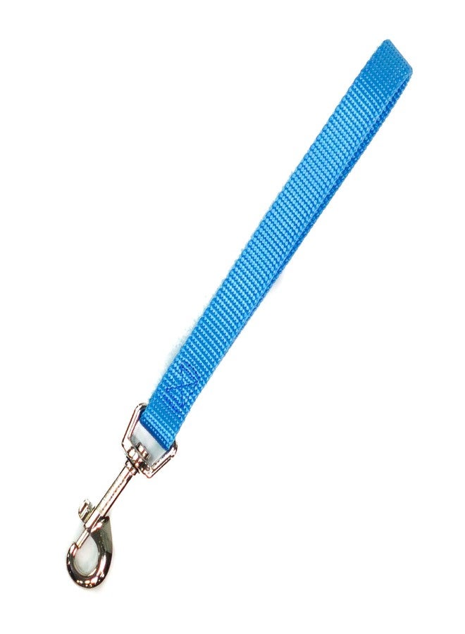 Blue-9 Dog Training Leash, 9 Inch Tab Lead for Obedience, Recall, and Agility Training, Made in The USA, Sky Blue - Image 1