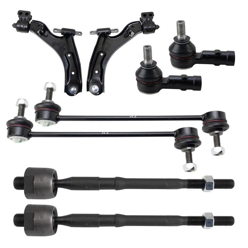 TRQ Front Steering Suspension Kit Control Arm with Ball Joint Sway Bar Stabilizer Link Tie Rod Compatible with 20132015 Chevrolet Spark 20142016 Spark EV